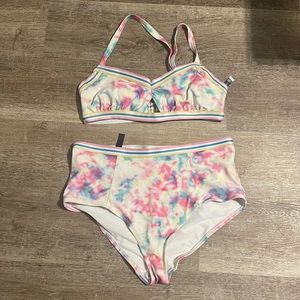 Adore Me two piece pastel rye dye